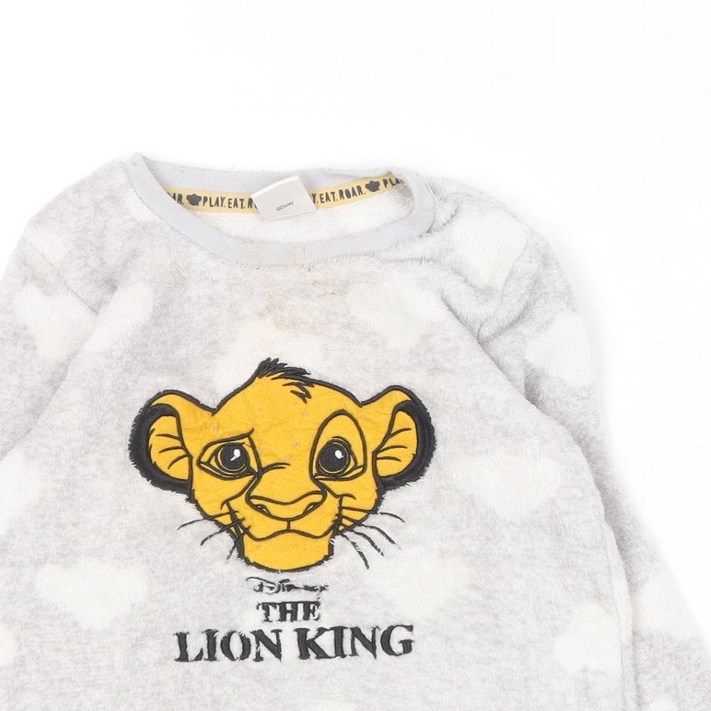 Primark Girls Grey Round Neck  Polyester Pullover Jumper Size 2-3 Years   - Lion King