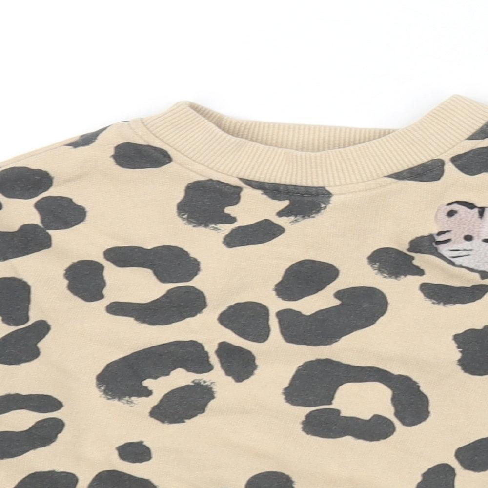 NEXT Baby Brown Animal Print Cotton Pullover Jumper Size 18-24 Months