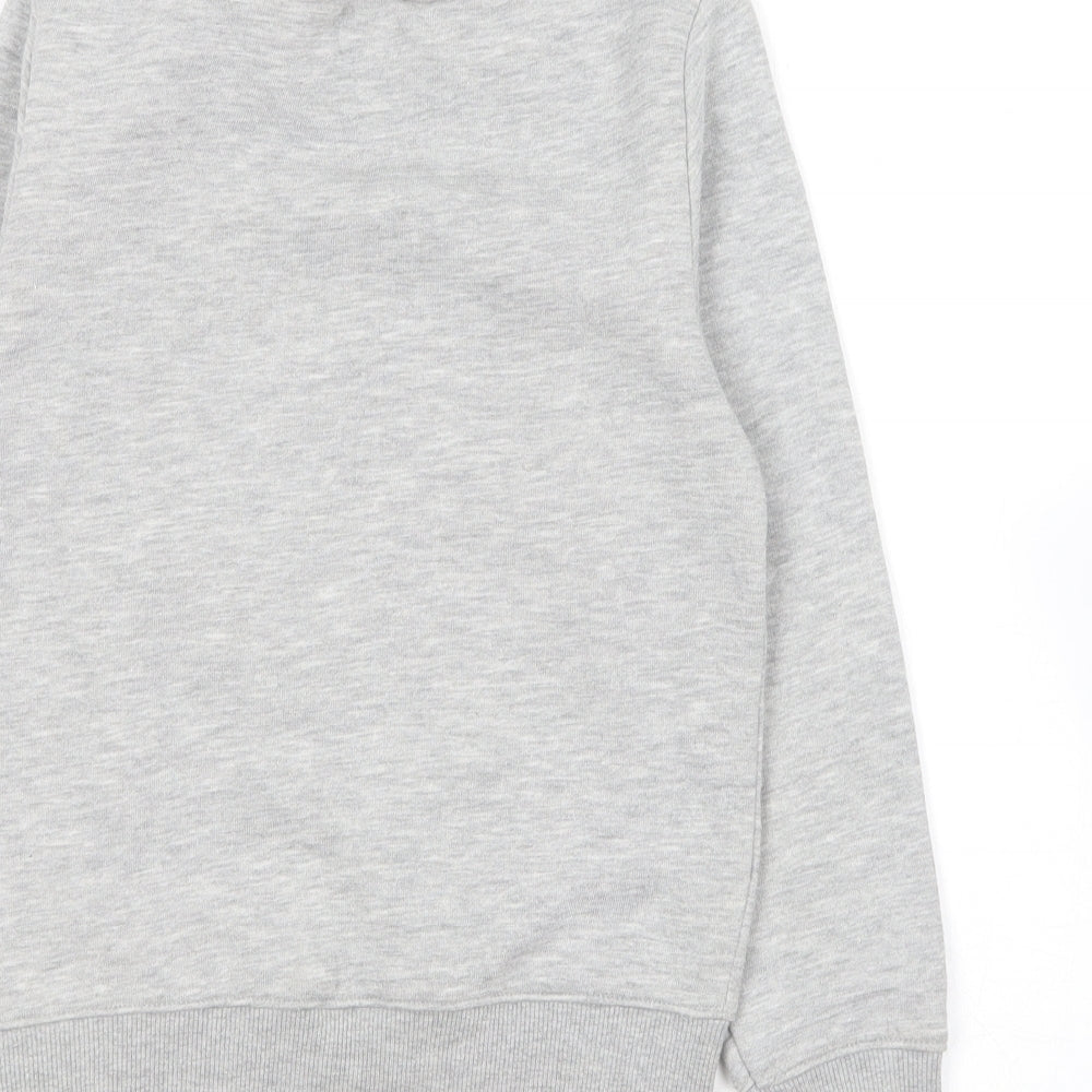 H&M Girls Grey Round Neck  Cotton Pullover Jumper Size 6-7 Years   - Football