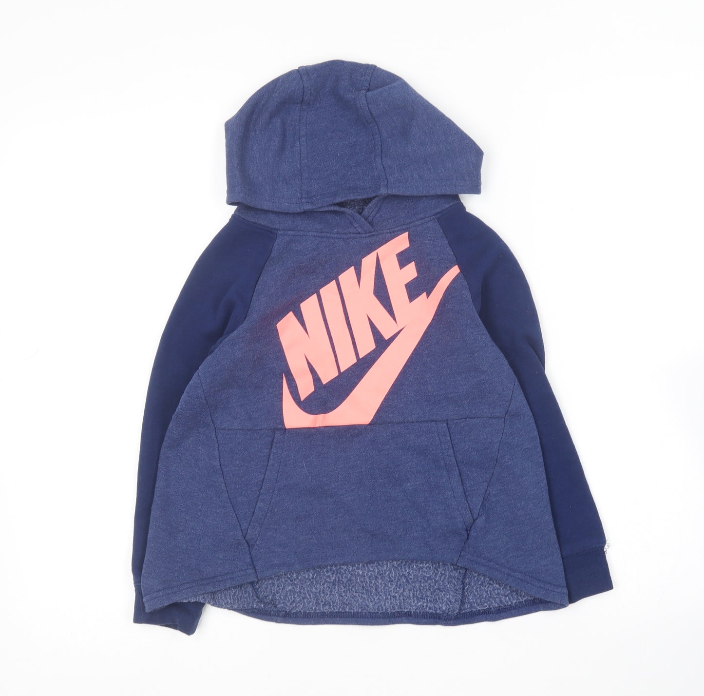 Nike Girls Blue  Cotton Pullover Hoodie Size 6-7 Years