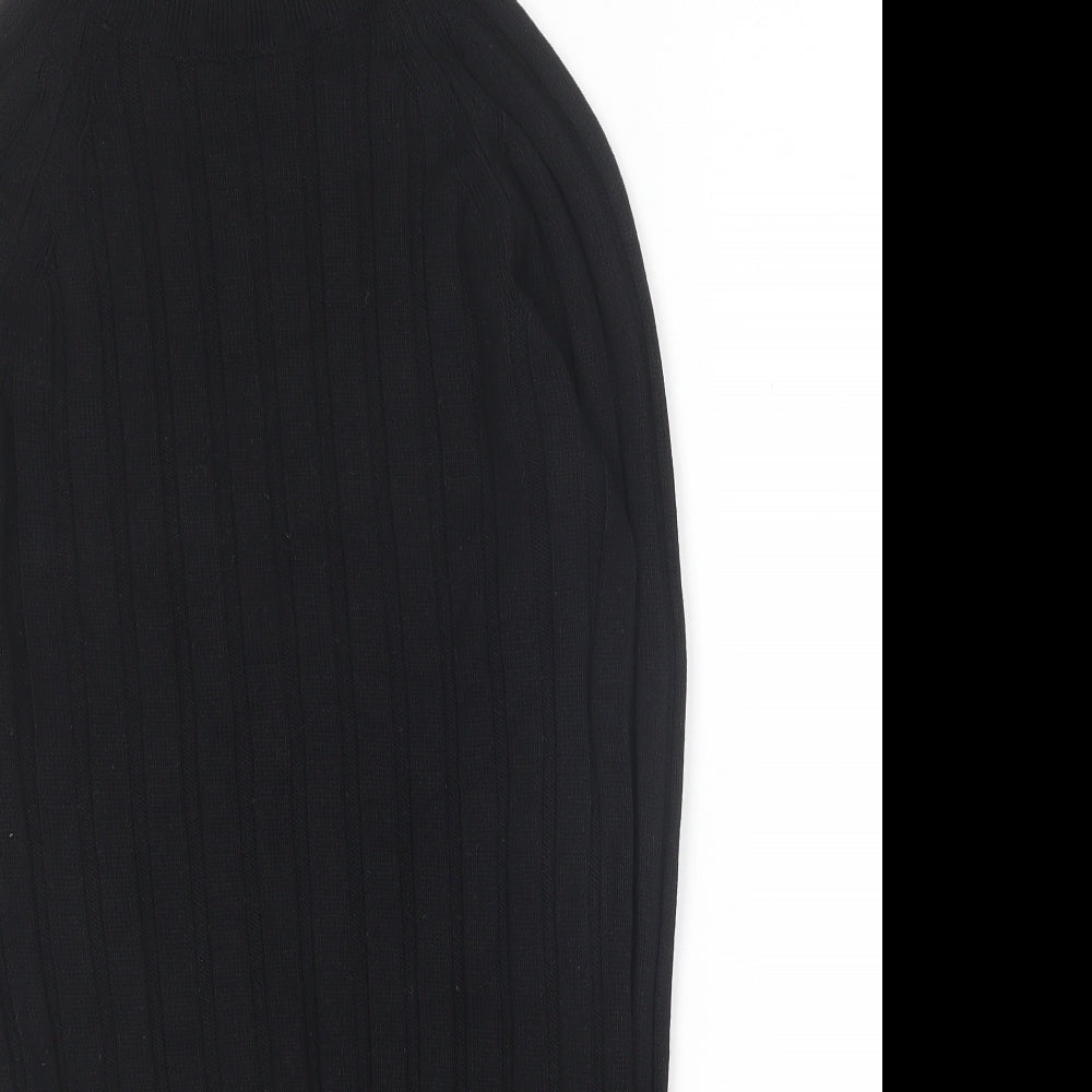 River Island Womens Black Crew Neck  Viscose Pullover Jumper Size 10