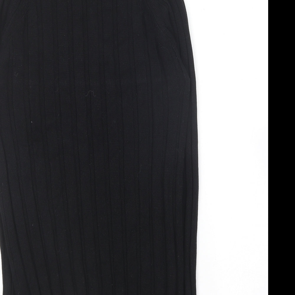 River Island Womens Black Crew Neck  Viscose Pullover Jumper Size 10