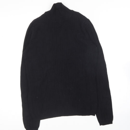 Nutmeg Womens Black Crew Neck  Viscose Pullover Jumper Size 10