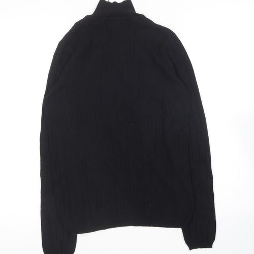 Nutmeg Womens Black Crew Neck  Viscose Pullover Jumper Size 10
