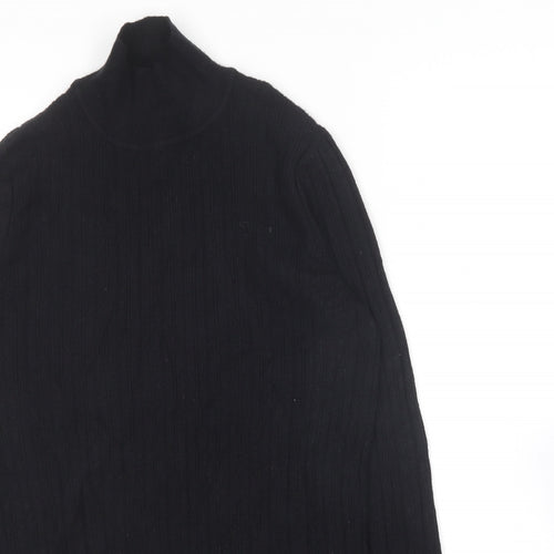 Nutmeg Womens Black Crew Neck  Viscose Pullover Jumper Size 10