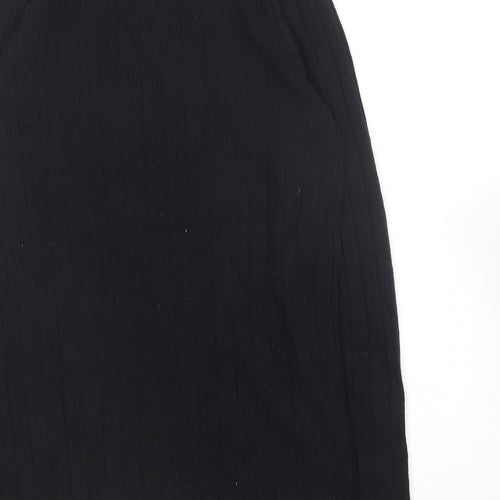 Nutmeg Womens Black Crew Neck  Viscose Pullover Jumper Size 10