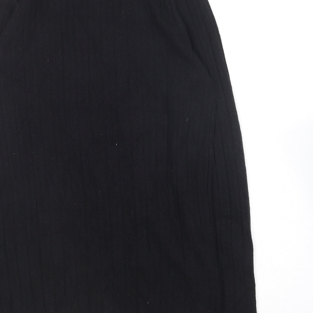Nutmeg Womens Black Crew Neck  Viscose Pullover Jumper Size 10