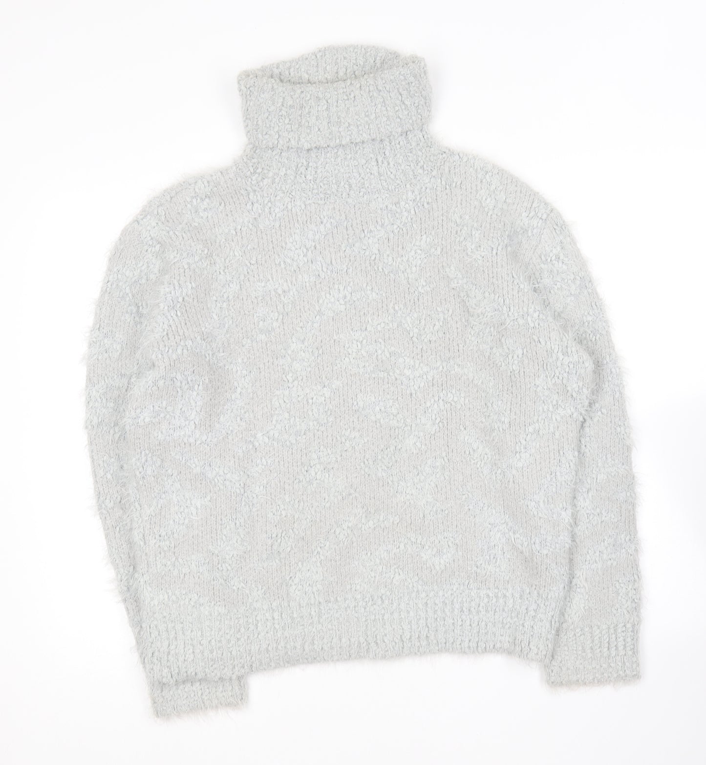 Zara Womens Grey Roll Neck  Polyamide Pullover Jumper Size L