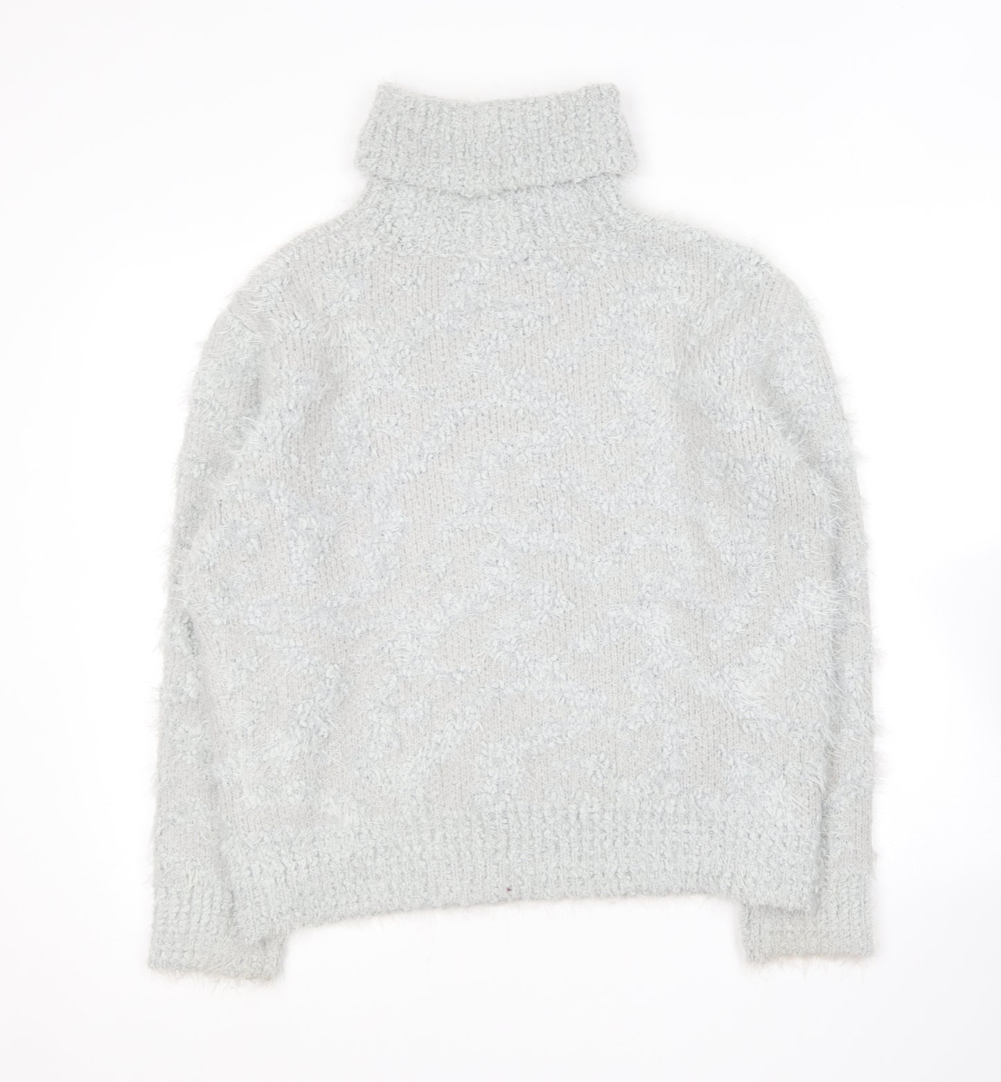 Zara Womens Grey Roll Neck  Polyamide Pullover Jumper Size L