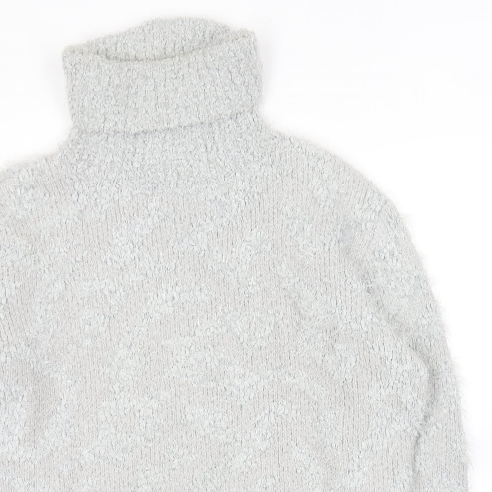 Zara Womens Grey Roll Neck  Polyamide Pullover Jumper Size L