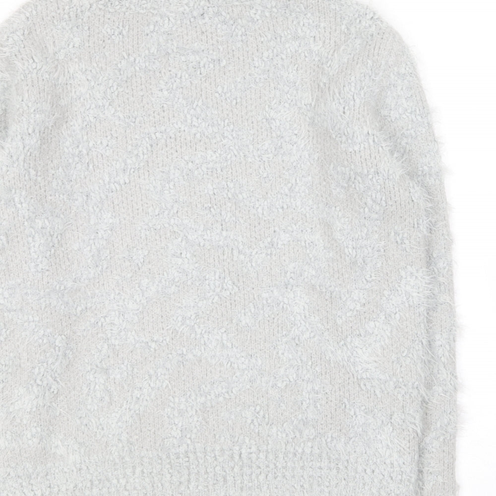 Zara Womens Grey Roll Neck  Polyamide Pullover Jumper Size L
