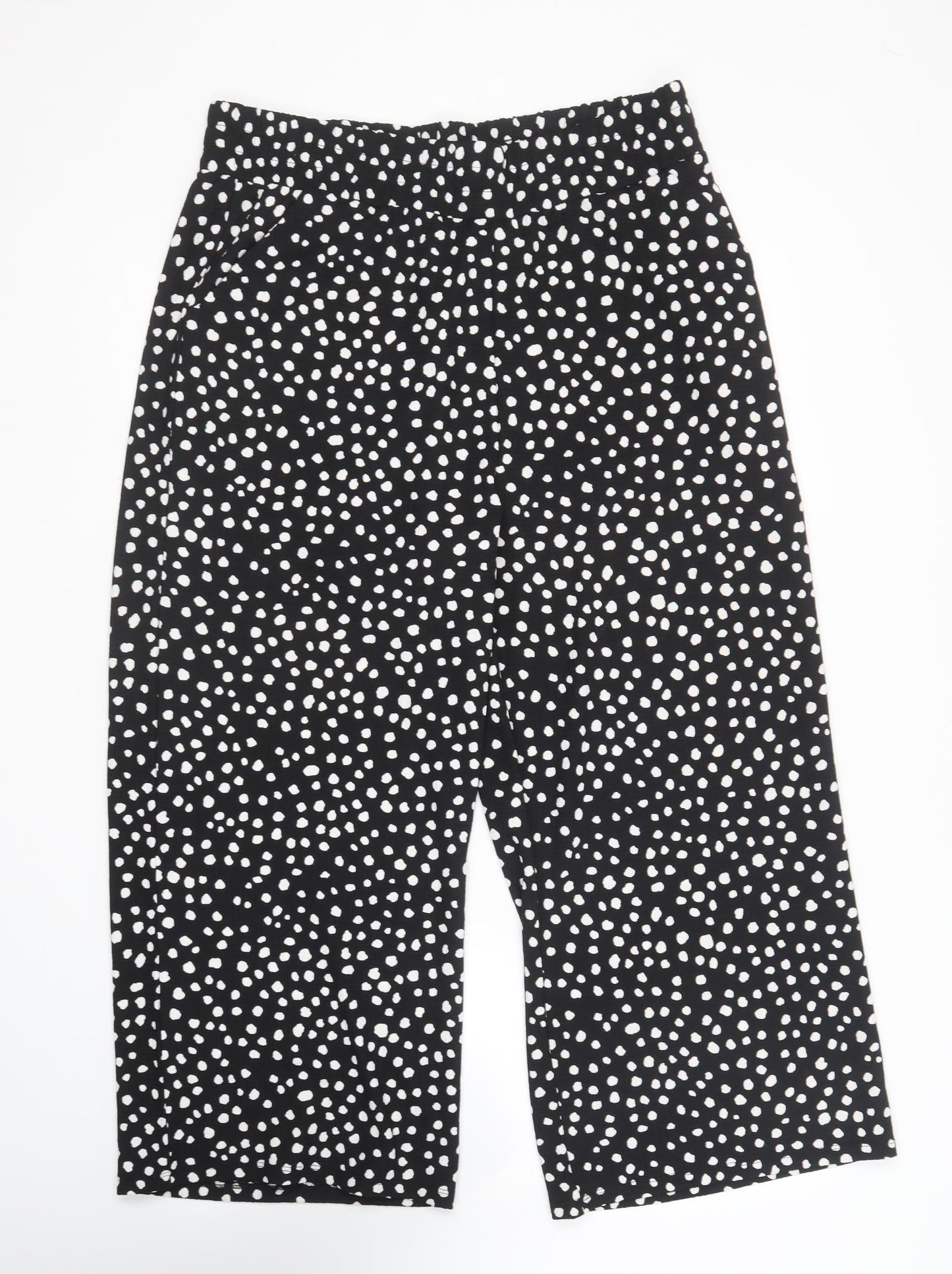 Papaya Womens Black Polka Dot Polyester Trousers  Size 16 L25 in Regular