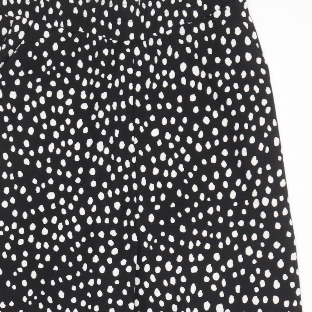 Papaya Womens Black Polka Dot Polyester Trousers  Size 16 L25 in Regular