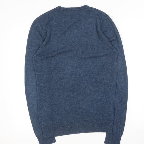 Primark Womens Blue Round Neck  Acrylic Pullover Jumper Size XS