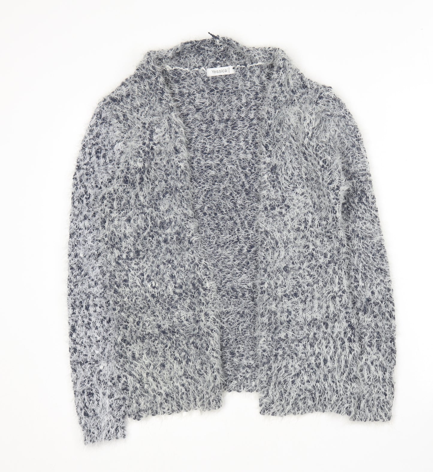 Yessica Womens Blue V-Neck  Polyester Cardigan Jumper Size 12