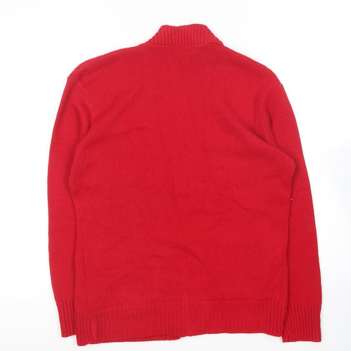 Choice Collection  Womens Red V-Neck  Acrylic Cardigan Jumper Size S