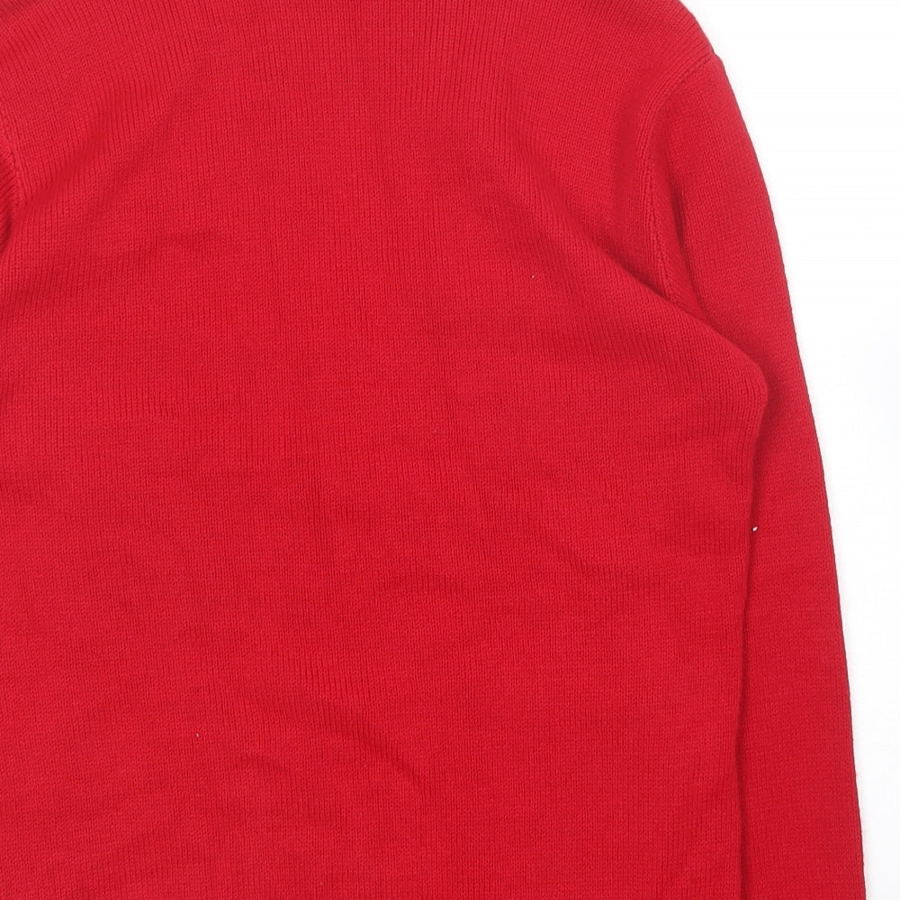 Choice Collection  Womens Red V-Neck  Acrylic Cardigan Jumper Size S