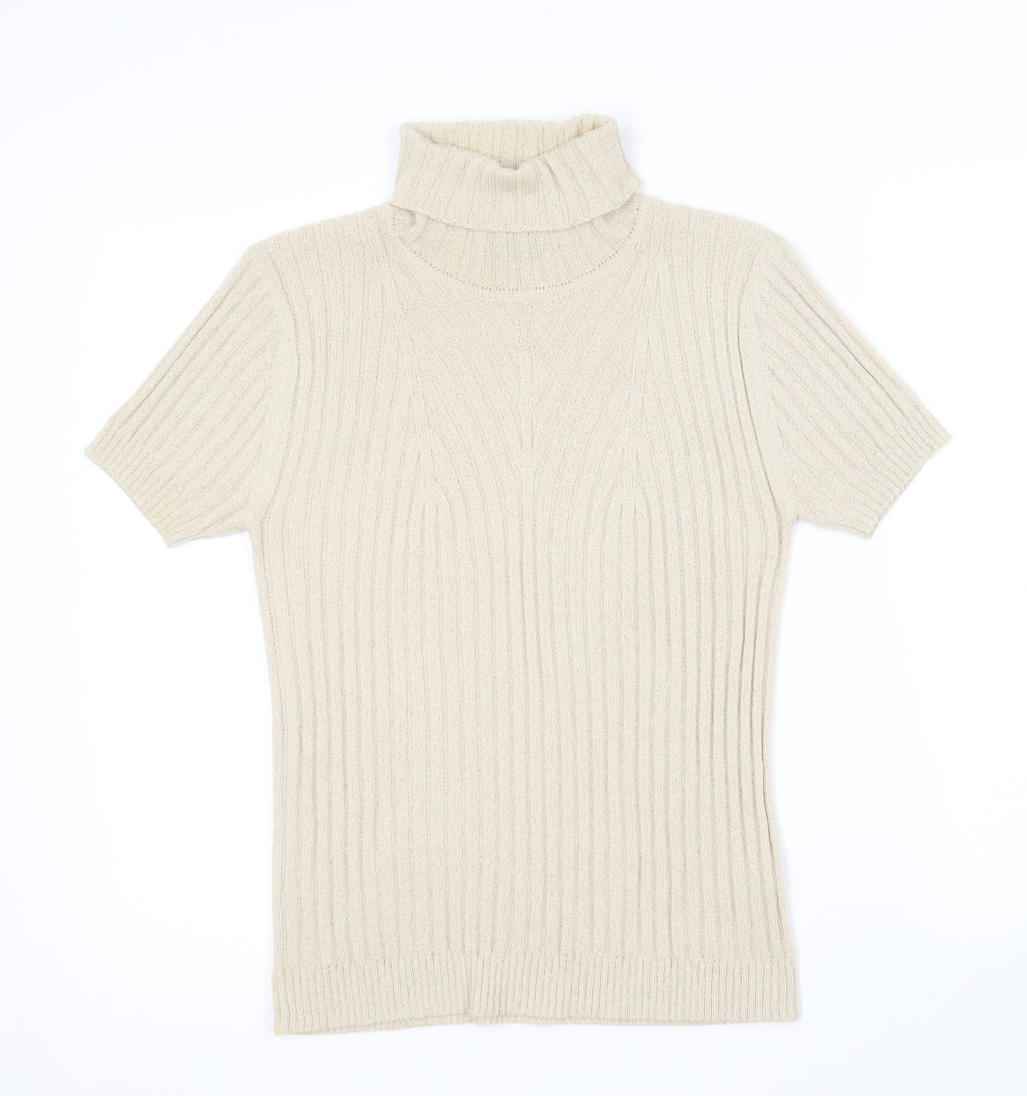 Linea Womens Beige Roll Neck  Acrylic Pullover Jumper Size L