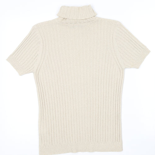 Linea Womens Beige Roll Neck  Acrylic Pullover Jumper Size L