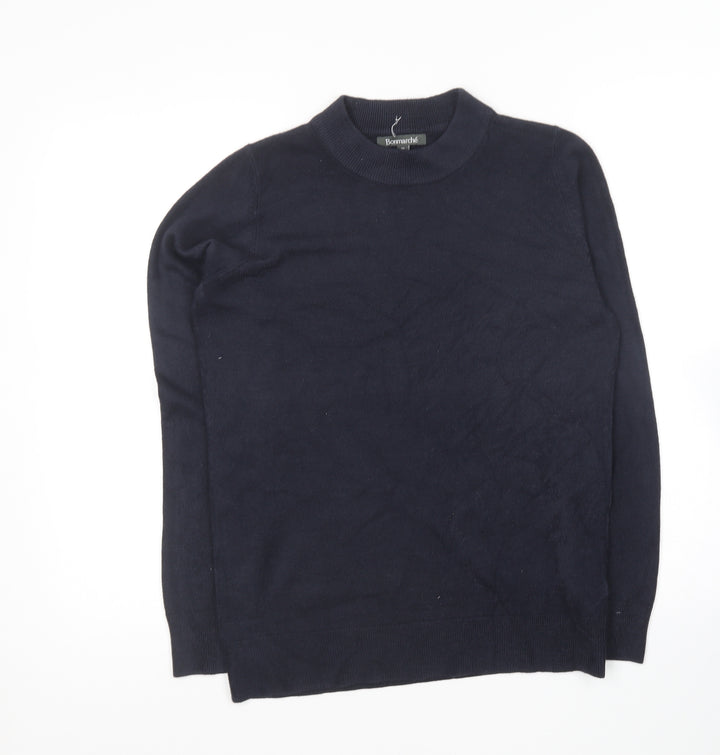 Bonmarché Womens Blue Crew Neck  Acrylic Pullover Jumper Size 12