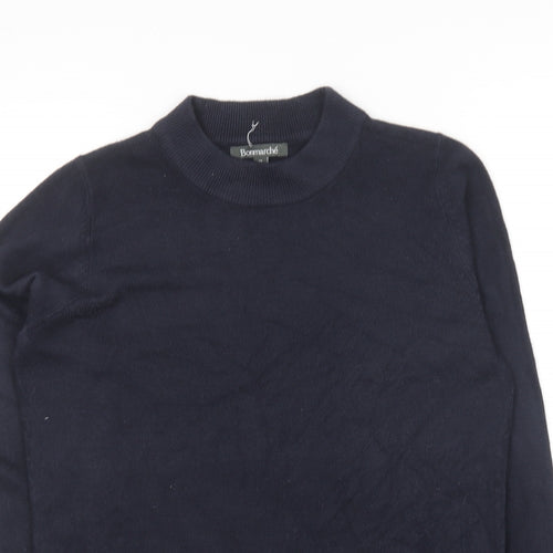 Bonmarché Womens Blue Crew Neck  Acrylic Pullover Jumper Size 12