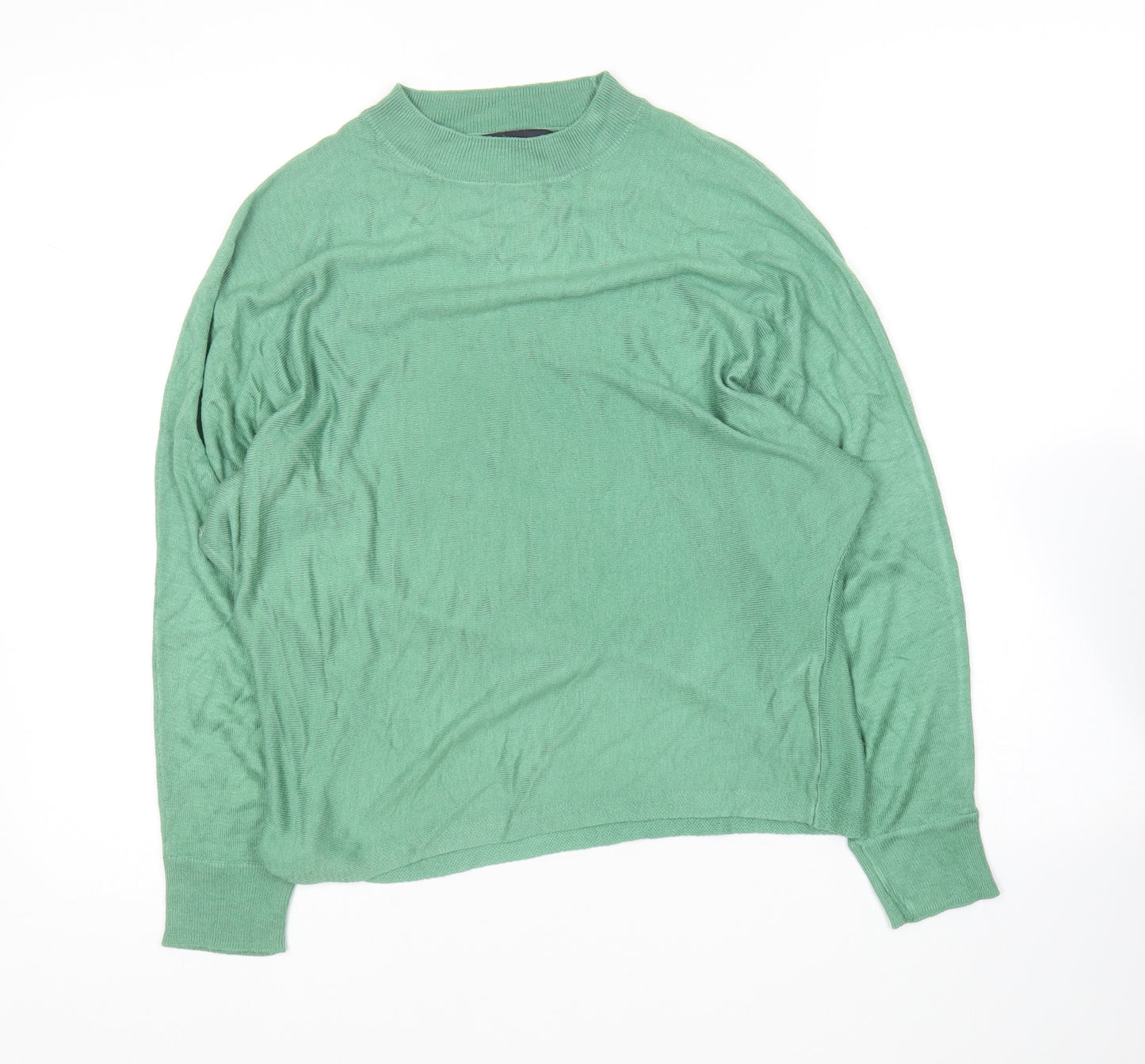 Marks and Spencer Womens Green Round Neck  Acrylic Pullover Jumper Size S