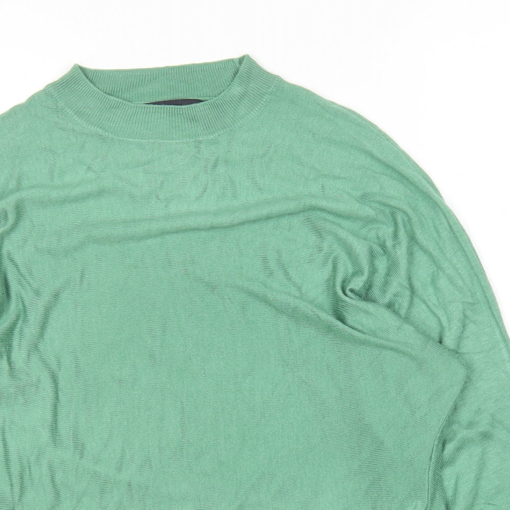 Marks and Spencer Womens Green Round Neck  Acrylic Pullover Jumper Size S