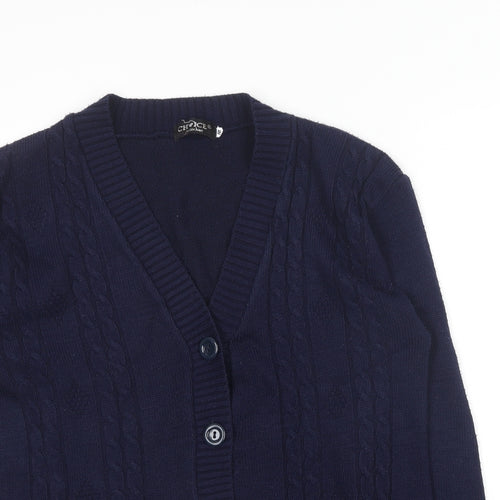 Choice Collection   Womens Blue V-Neck  Acrylic Cardigan Jumper Size M