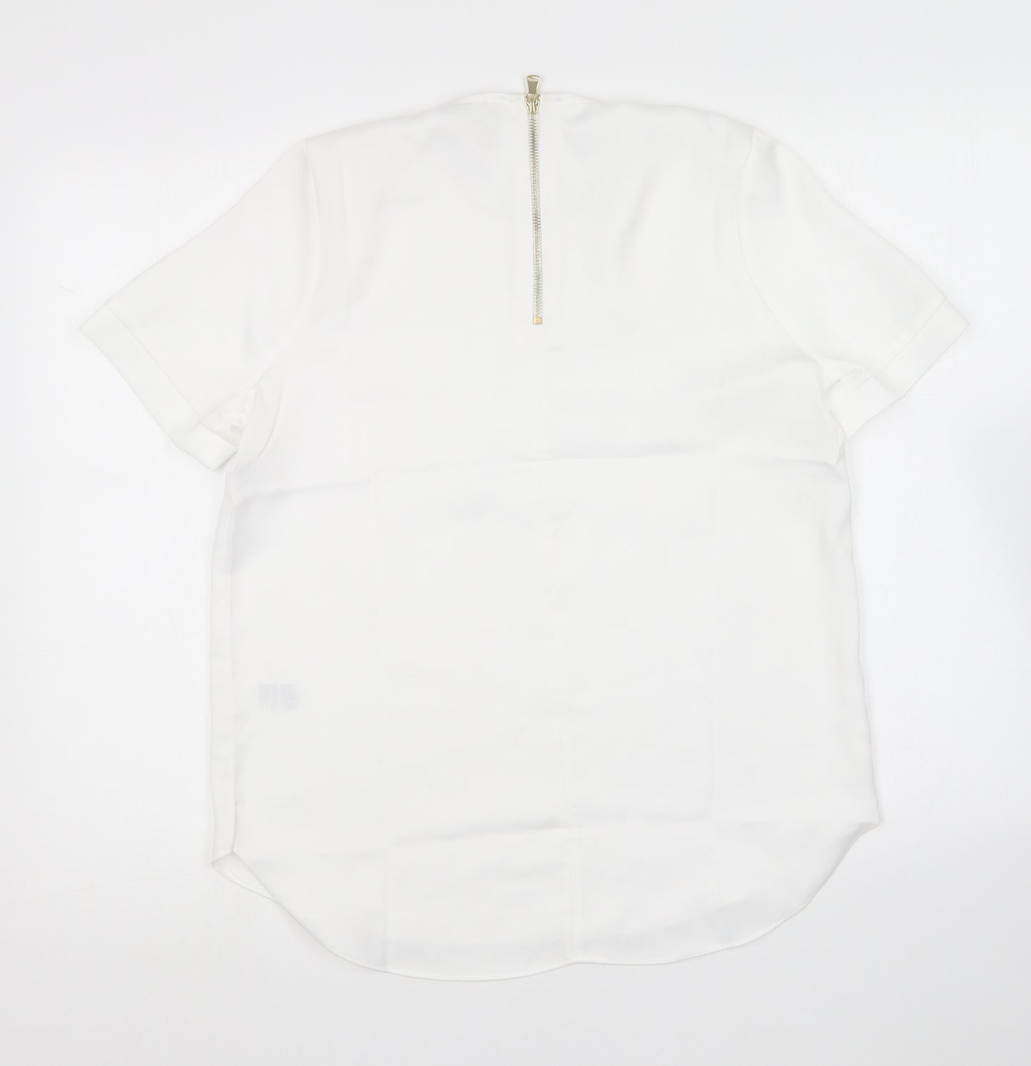 River Island Womens White  Polyester Basic Blouse Size 8 Round Neck