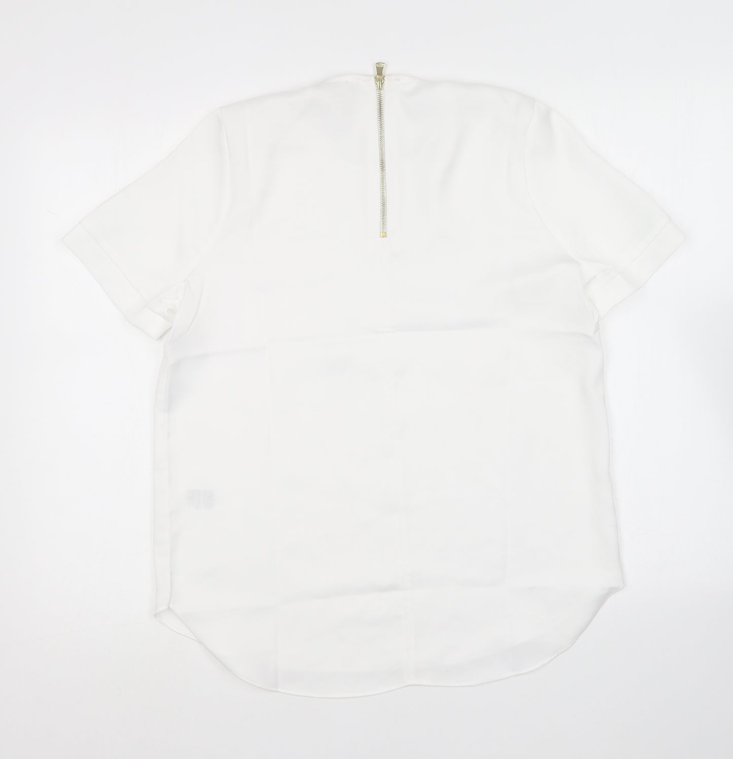 River Island Womens White  Polyester Basic Blouse Size 8 Round Neck