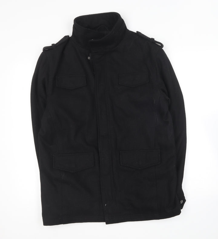 New Look Womens Black   Overcoat Coat Size S