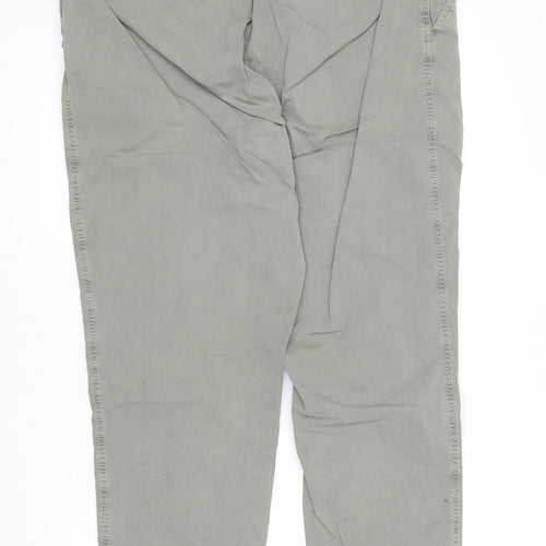 Marks and Spencer Womens Green  Cotton Chino Trousers Size 18 L29 in Regular