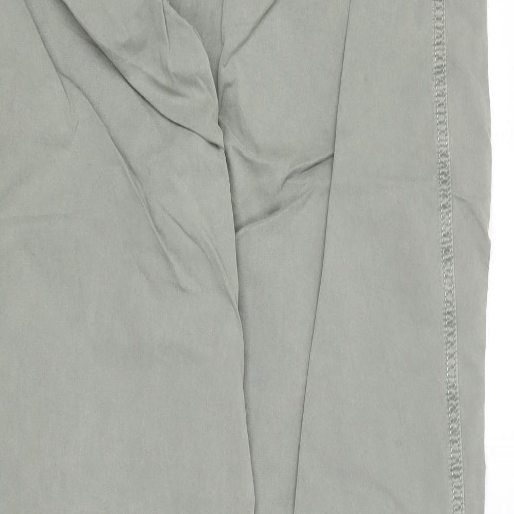 Marks and Spencer Womens Green  Cotton Chino Trousers Size 18 L29 in Regular