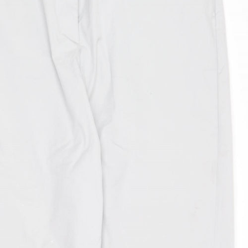 Marks and Spencer Womens Grey  Cotton Chino Trousers Size 16 L28 in Regular