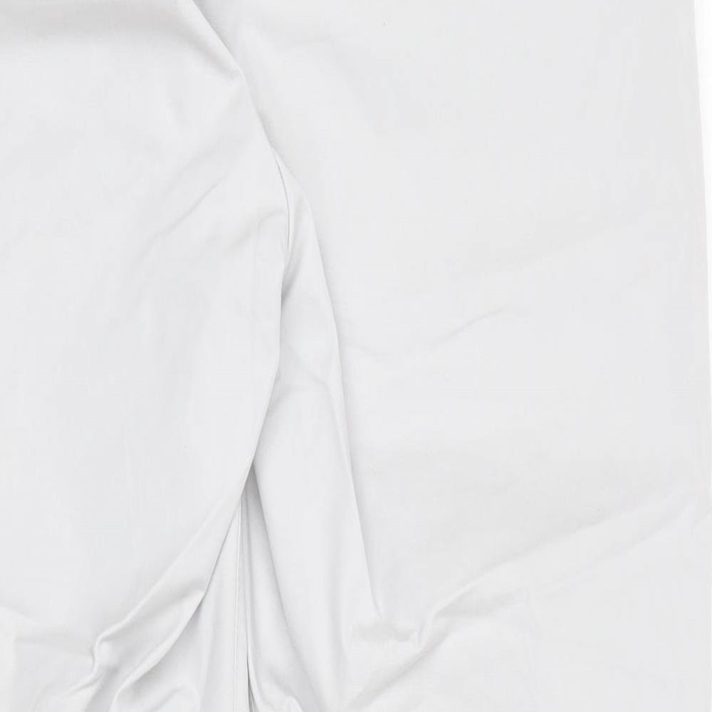Marks and Spencer Womens Grey  Cotton Chino Trousers Size 16 L28 in Regular