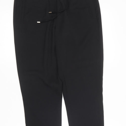 H&M Womens Black  Polyester Trousers  Size 8 L26 in Regular