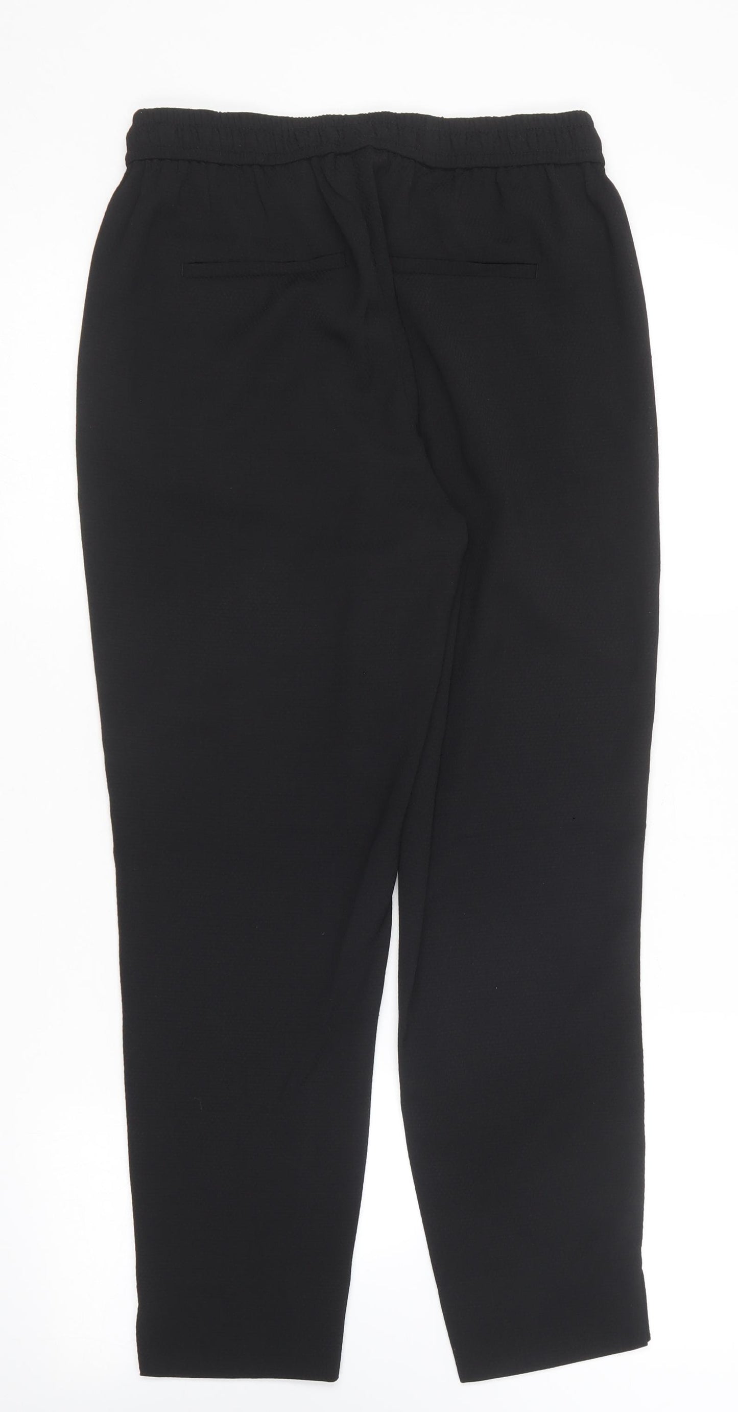H&M Womens Black  Polyester Trousers  Size 8 L26 in Regular