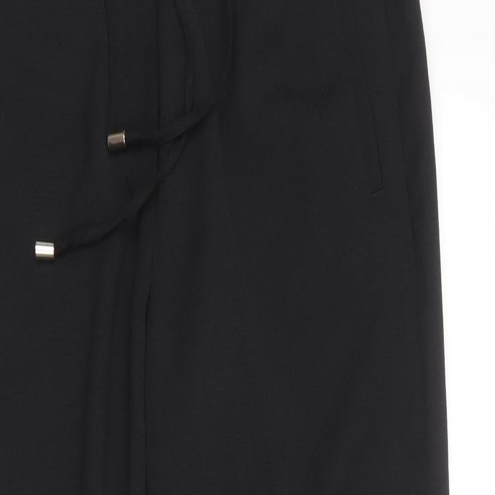 H&M Womens Black  Polyester Trousers  Size 8 L26 in Regular