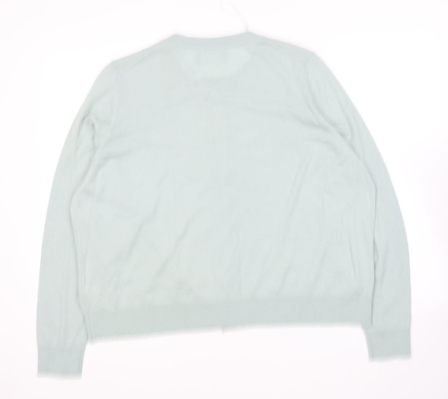 Marks and Spencer Womens Green Round Neck  Wool Cardigan Jumper Size 22
