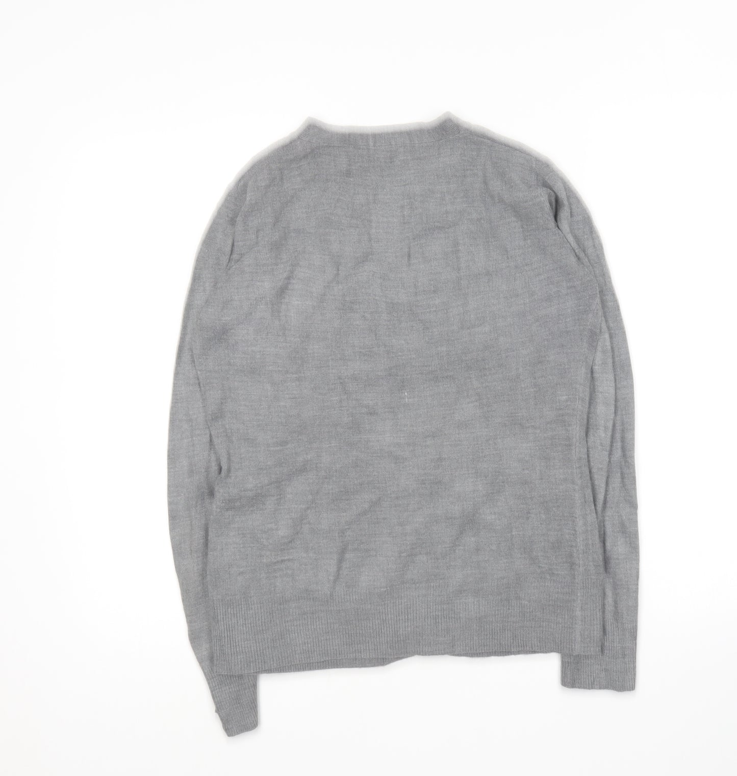 Atmosphere Womens Grey V-Neck  Acrylic Cardigan Jumper Size 10