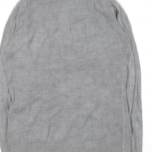 Atmosphere Womens Grey V-Neck  Acrylic Cardigan Jumper Size 10