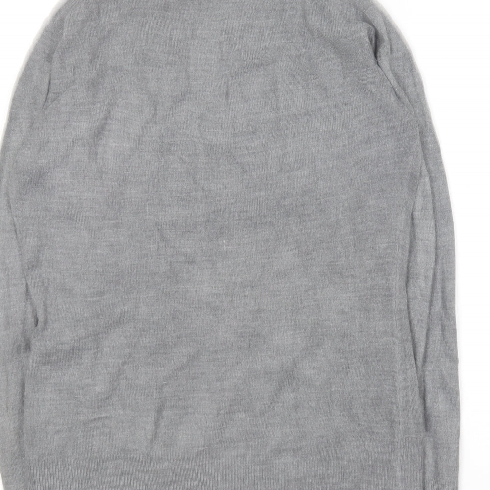 Atmosphere Womens Grey V-Neck  Acrylic Cardigan Jumper Size 10