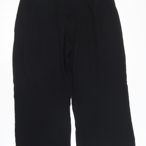 Marks and Spencer Womens Black  Viscose Trousers  Size 14 L26 in Regular