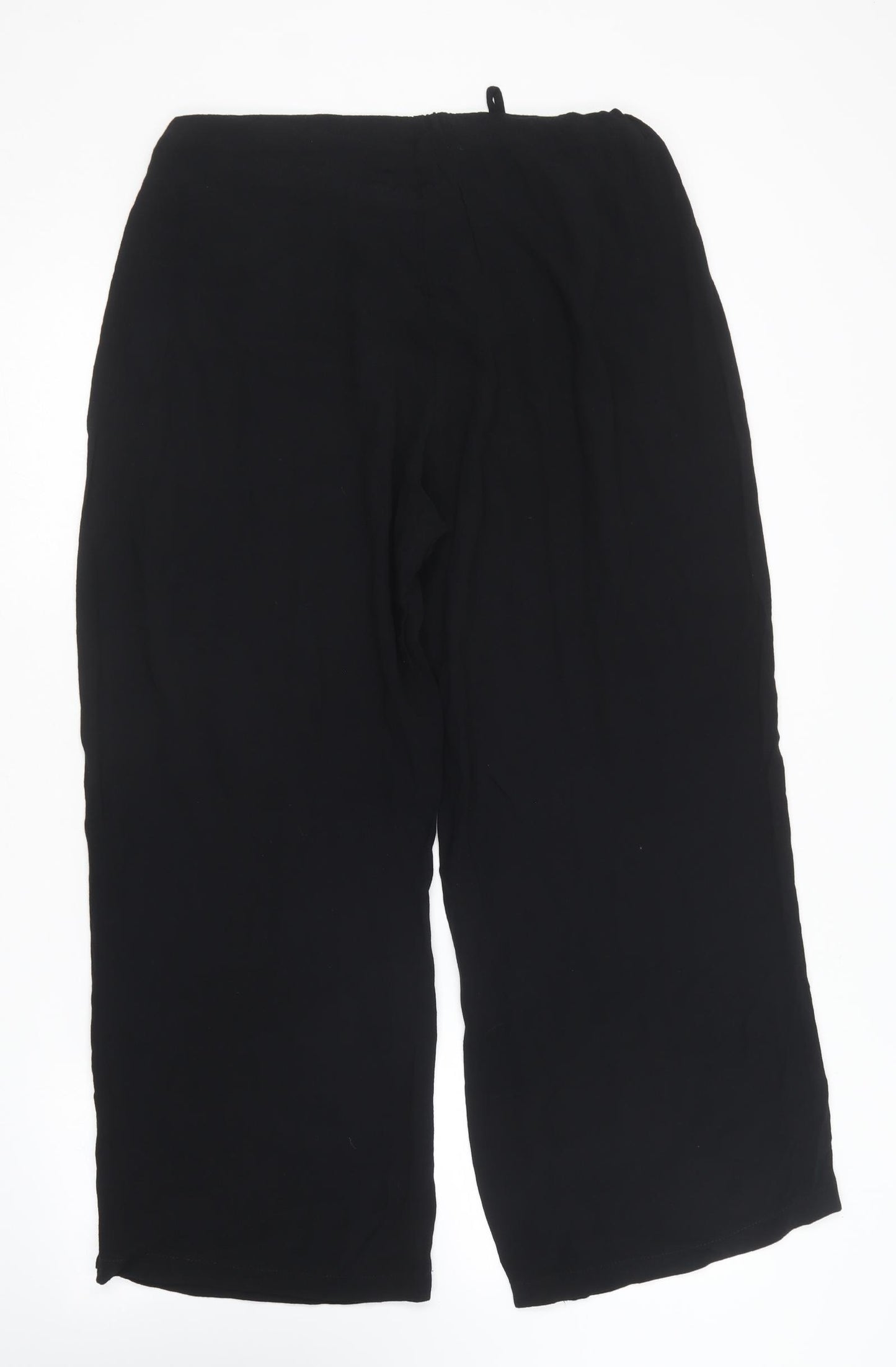 Marks and Spencer Womens Black  Viscose Trousers  Size 14 L26 in Regular
