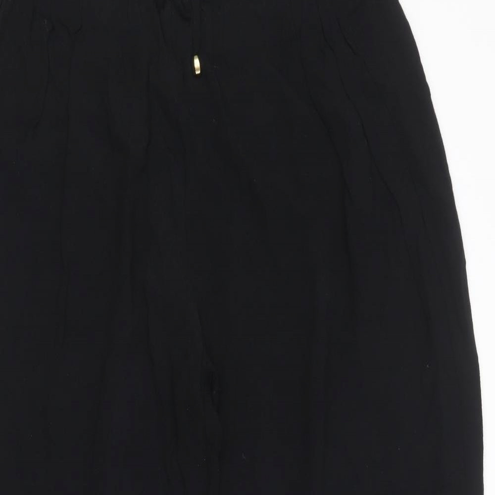 Marks and Spencer Womens Black  Viscose Trousers  Size 14 L26 in Regular