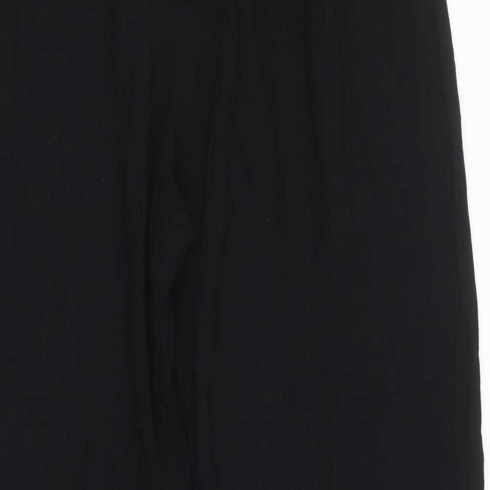 Marks and Spencer Womens Black  Viscose Trousers  Size 14 L26 in Regular