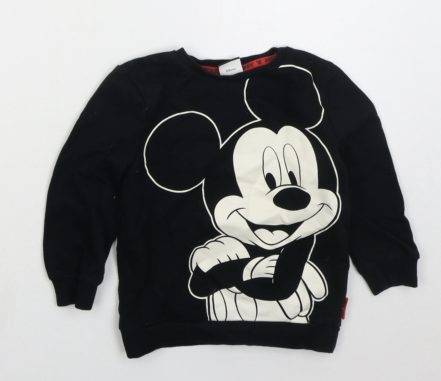 George Boys Black  Cotton Pullover Sweatshirt Size 3-4 Years  Pullover - Mickey Mouse