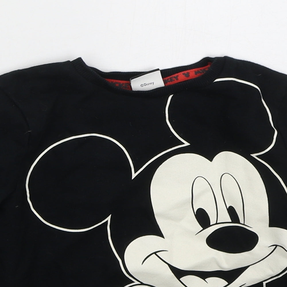 George Boys Black  Cotton Pullover Sweatshirt Size 3-4 Years  Pullover - Mickey Mouse