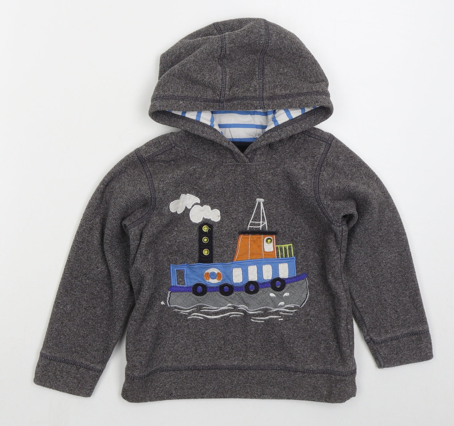 Marks and Spencer Boys Grey  Polyester Pullover Hoodie Size 3-4 Years  Pullover - Boat