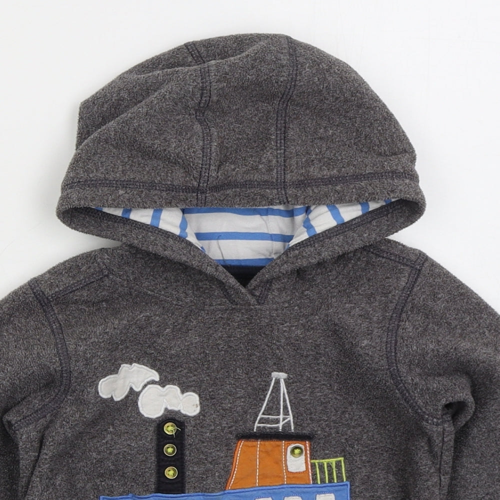 Marks and Spencer Boys Grey  Polyester Pullover Hoodie Size 3-4 Years  Pullover - Boat